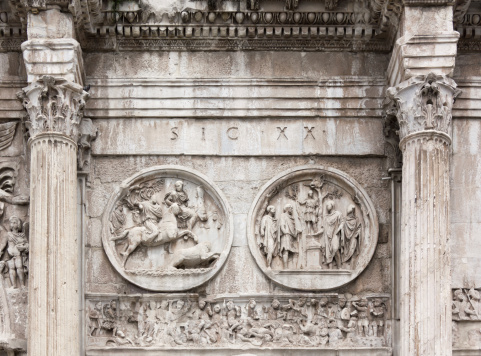 Close-up on the Arch of Constantine