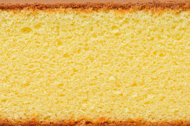 Close-up photo of a piece of sponge cake stock photo