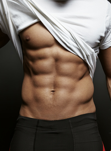 Closeup Photo Of An Athletic Guy With Perfect Abs Stock Photo ...