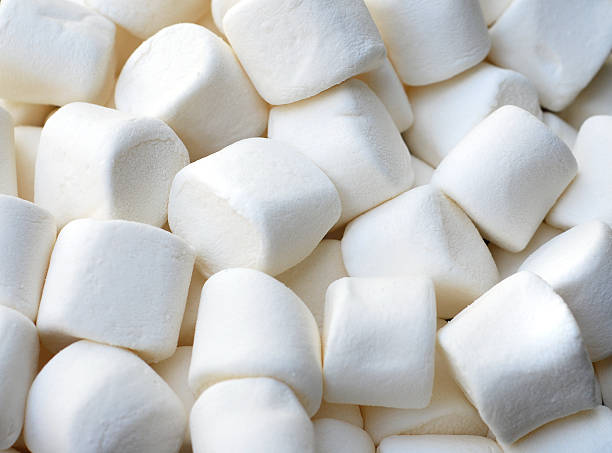 A close-up shot of marshmallows stock photo