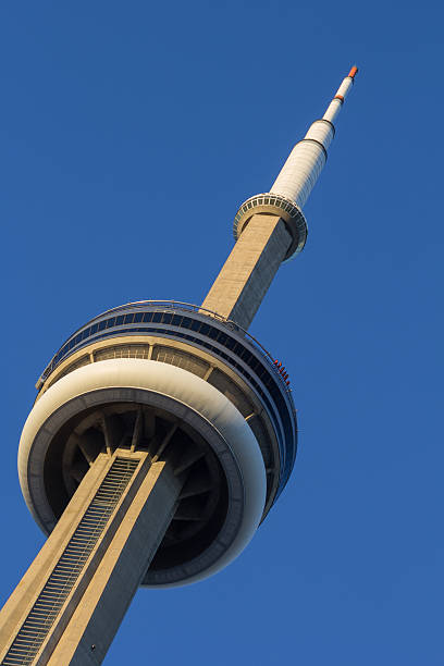 Closeup to the CN Tower stock photo