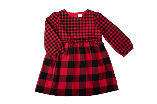 Clothes For Children A Beautiful Red And Black Checkered Girl Dress ...