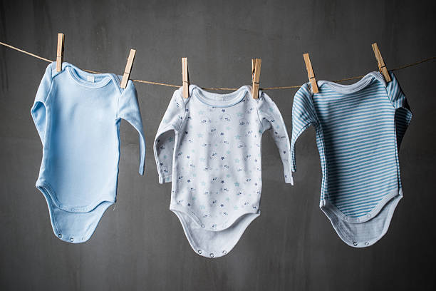Clothes of a little baby stock photo