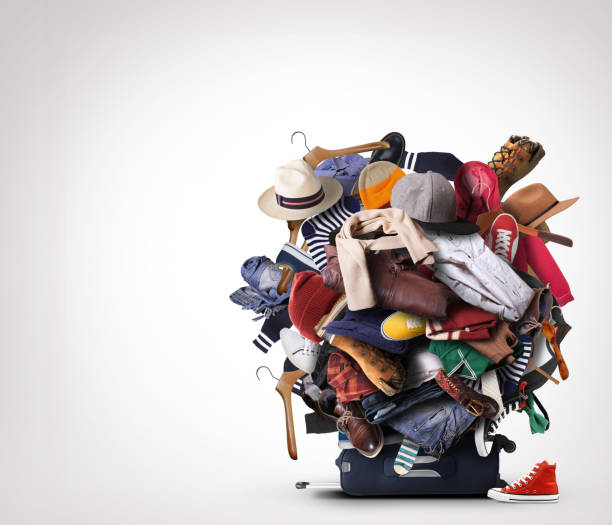 Clothes Big heap of different clothes and shoes manufactured object stock pictures, royalty-free photos & images