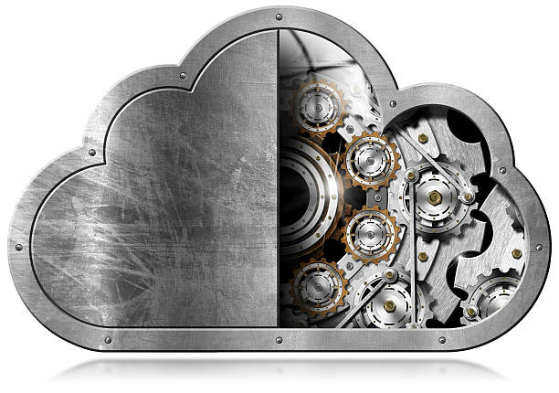 Cloud Computing with Metal Gears stock photo