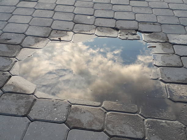 cloud reflection stock photo