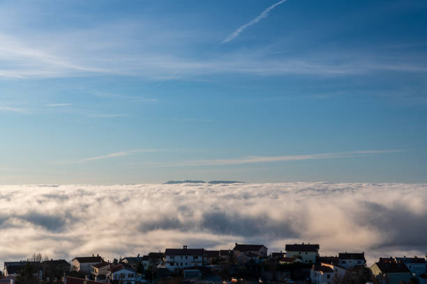 clouds over the sea over the kvarner bay - tadic stockfoto's en -beelden
