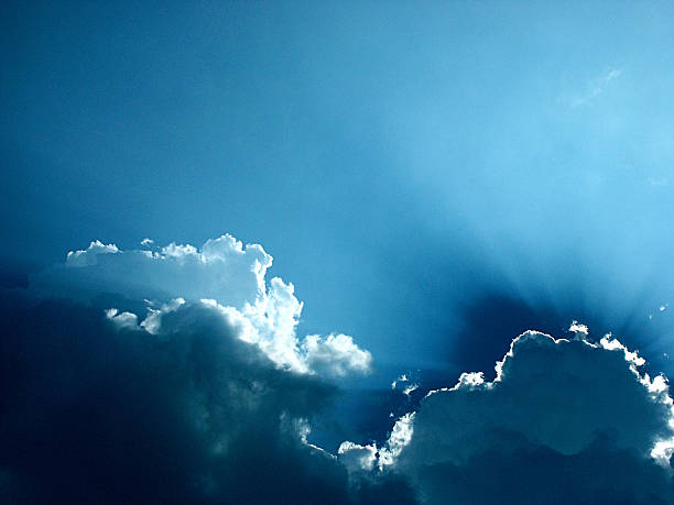 Clouds w/ Rays (2) stock photo