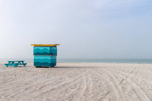 Cloudy  beach morning on the Gulf of Mexico stock photo