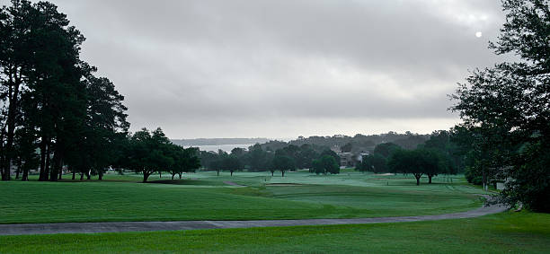 Cloudy Morning on the Golf Course stock photo