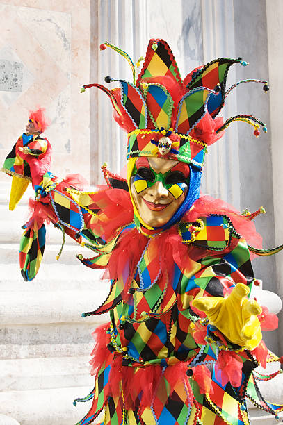 Clown in beautiful colors  harlequin stock pictures, royalty-free photos & images