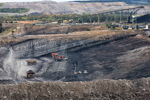 Coal mine Coal mine located near Broke NSW Australia coal mine stock pictures, royalty-free photos & images