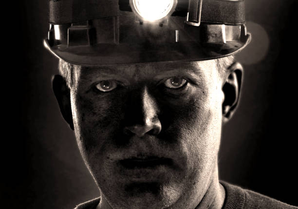Coal miner – face of worker stock photo
