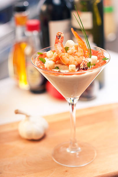 cocktail with seafoods stock photo