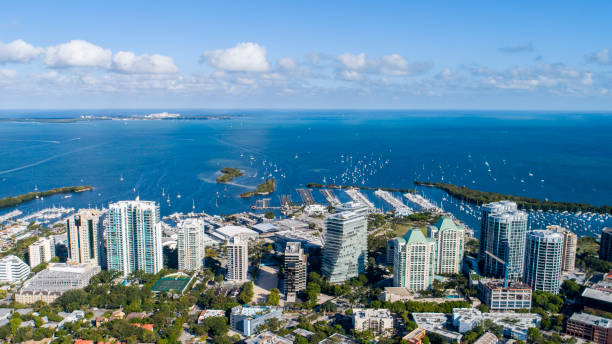 Coconut Grove Aerial, Miami, Florida Coconut Grove Aerial. Coconut Grove Cityscape. Downtown Coconut Grove. grove photos stock pictures, royalty-free photos & images