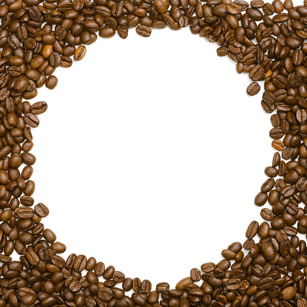 Coffee Beans - Circle Border stock photo