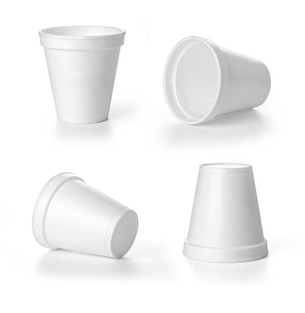 coffee cup on white background - polystyreen stockfoto's en -beelden