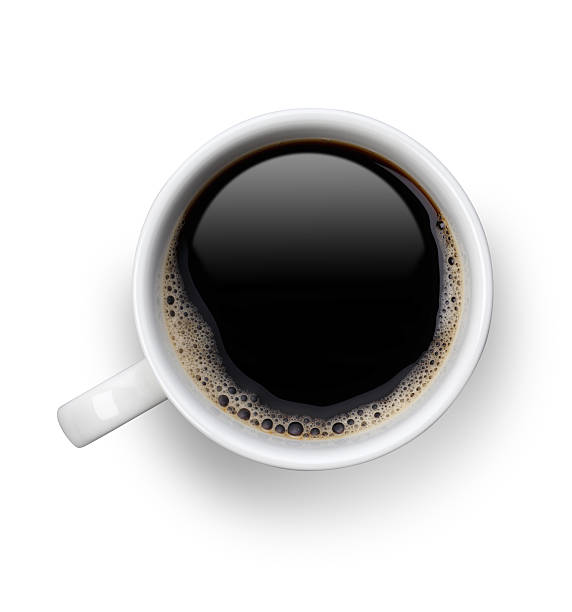 Coffee cup with clipping path Black Coffee in a white cup  with bubbles.clipping Path black coffee stock pictures, royalty-free photos & images