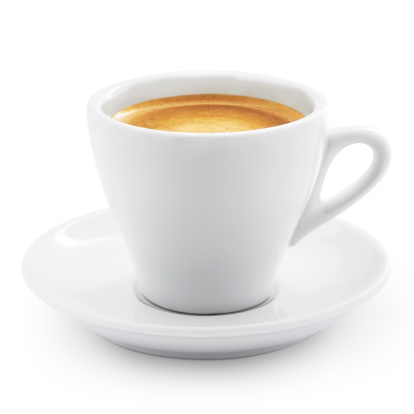 Caffe espresso isolated on white + Clipping Path
