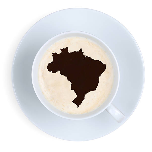 café na taça do brasil mapa isolado - cafe brasil imagens e fotografias de stock
