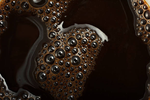 Coffee whit bubbles stock photo