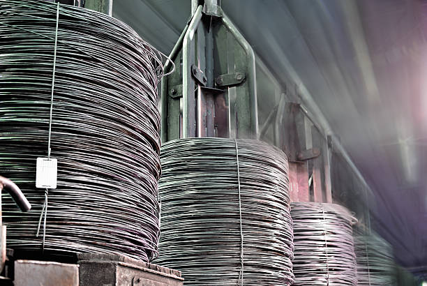 coil rod production stock photo