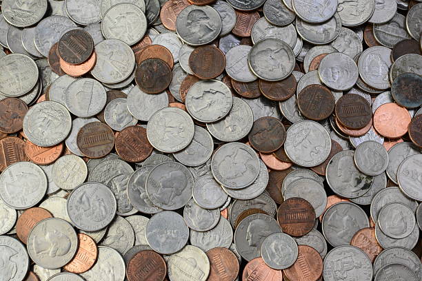 Coins Dimes,Quarters,Pennies,Nickels dime stock pictures, royalty-free photos & images