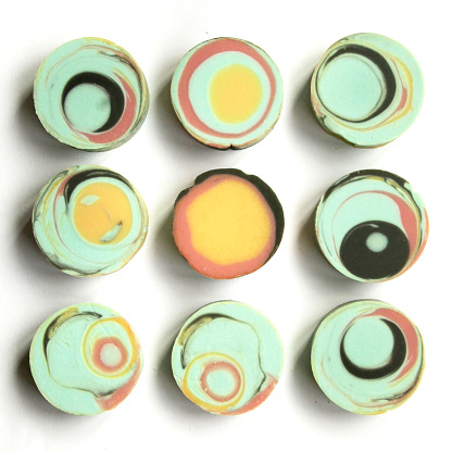 Artisanal round handmade soap