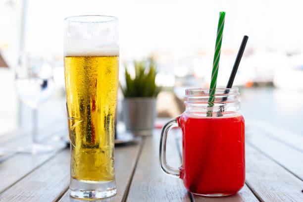 Cold summer drinks stock photo