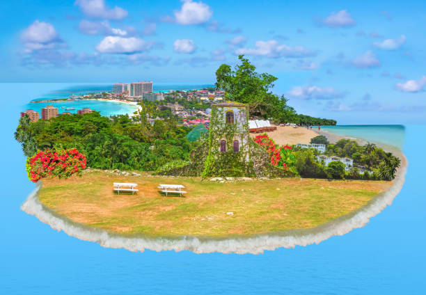 ジャマイカについてのコラージュ - カリブ海の島 - ジャマイカのファルマス 写真 ストックフォトと画像