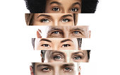 istock Collage with close-up male and female eyes of different ethnicity and age 1391370501