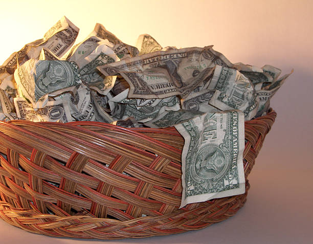 Image result for Offering basket with alot of money
