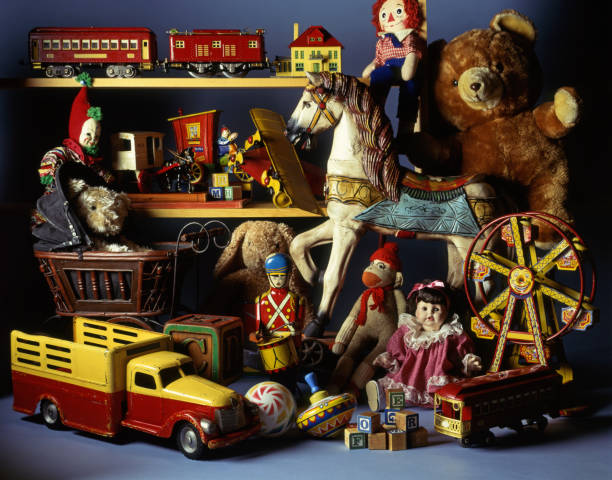 Collection Of Antique Toys stock photo