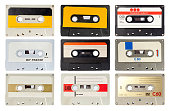 istock Collection of audio casette from the eighties. isolated on white and with clipping path 1384000616