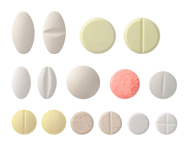 collection of colorful pills - pil stockfoto's en -beelden