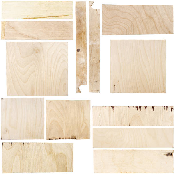 Collection of images with various pieces of birch plywood Collection of images with various pieces of birch plywood isolated on white background baltic countries stock pictures, royalty-free photos & images
