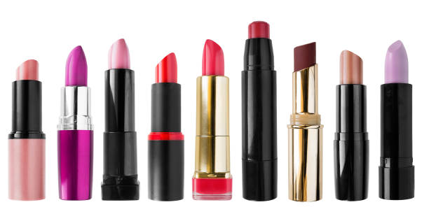 Collection of lipsticks stock photo