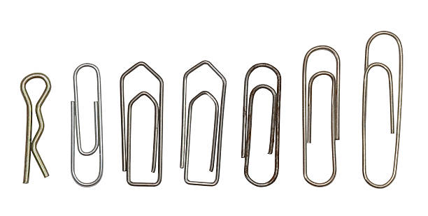 Collection of paper clips stock photo