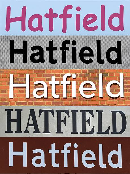 collection of signs for hatfield, hertfordshire - hatfield bildbanksfoton och bilder