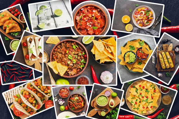 Collage De Comida Mexicana - Banco de fotos e imágenes de ...