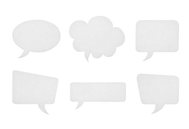 Collection of various paper speech bubbles isolated on white stock photo