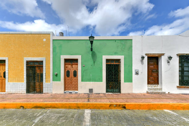 Colonial Houses - Campeche, Mexico stock photo