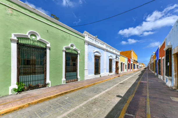 Colonial Houses - Campeche, Mexico stock photo