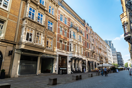 Colonnaden, shopping street in Hamburg, Germany