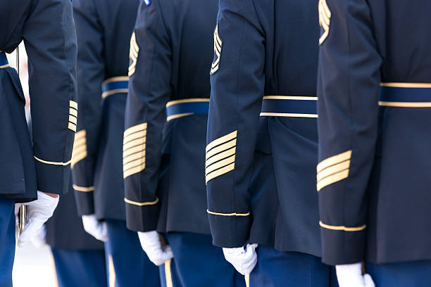 Color Guard in Formation  military uniform stock pictures, royalty-free photos & images
