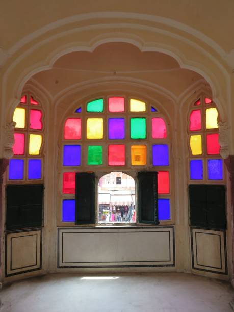 Color is an integral element of our world, not just in the natural environment but also in the man-made architectural environment. Hawa Mahal, Jaipur, India. hawa mahal stock pictures, royalty-free photos & images