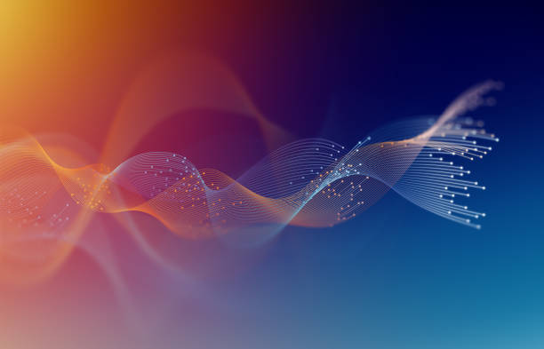 Colorful Abstract Technology Wave Graphic Background.
