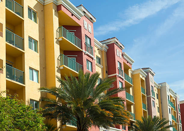 Colorful Apartment Building in Florida stock photo