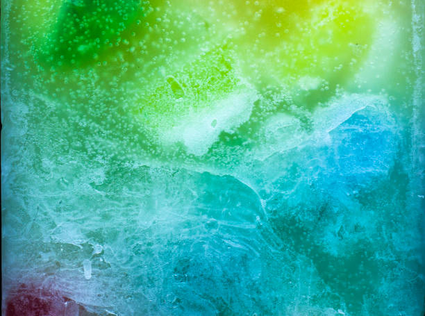 Colorful background, candle macro, air bubbles and wax, texture and wallpaper. Mixed and multicolored. stock photo