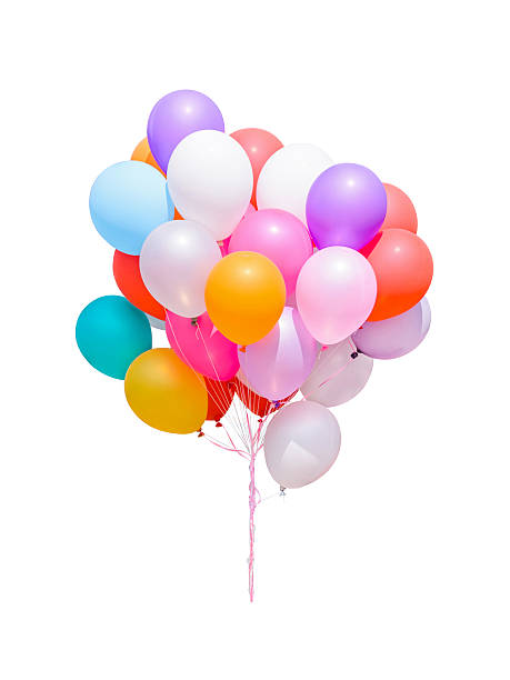 Colorful balloons isolated stock photo